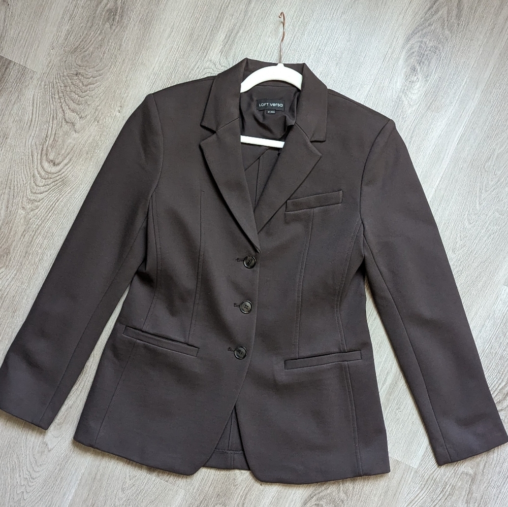 LOFT Versa Ponte Deluxe Sculpted Blazer - 6P Brown